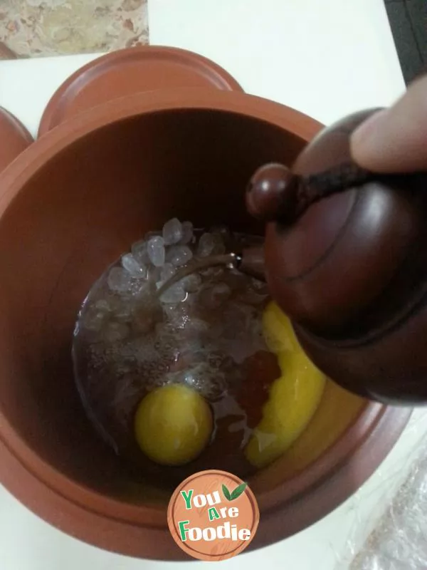 Stewed egg with Tieguanyin tea