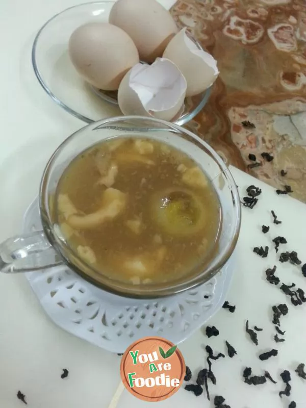 Stewed egg with Tieguanyin tea