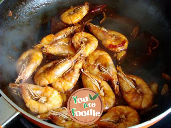 Braised prawns