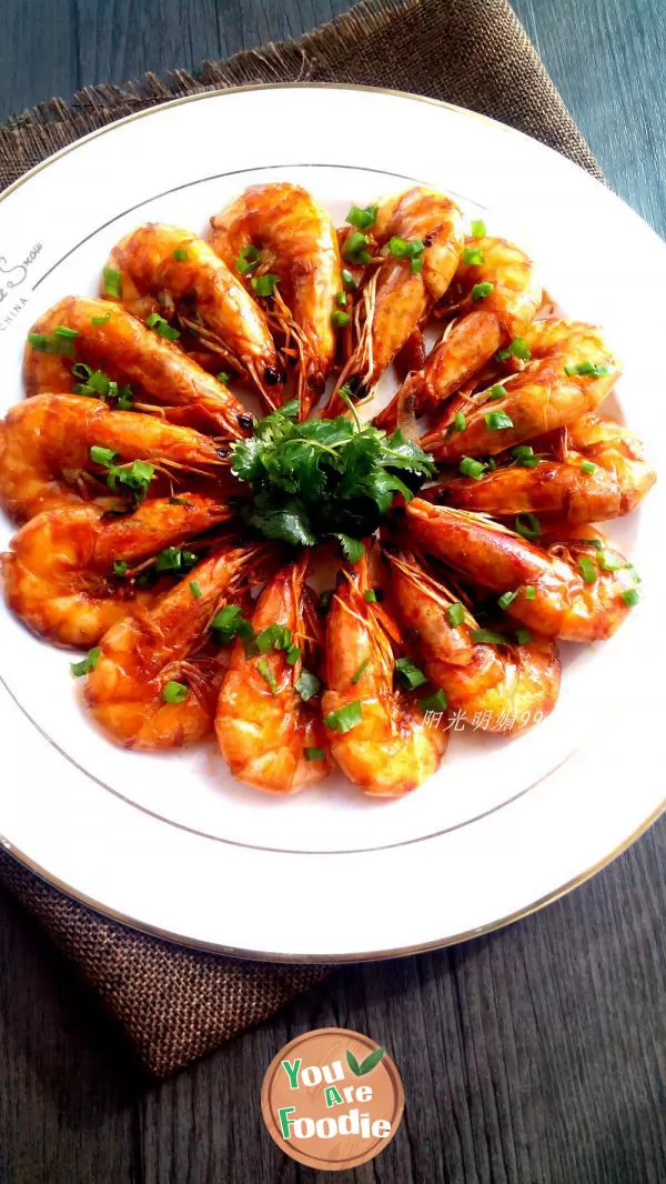 Braised prawns