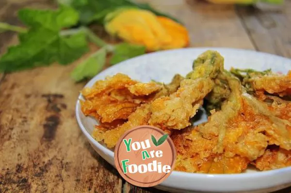 Fried pumpkin flower