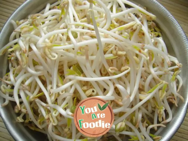 Fried bean sprouts with shredded pork