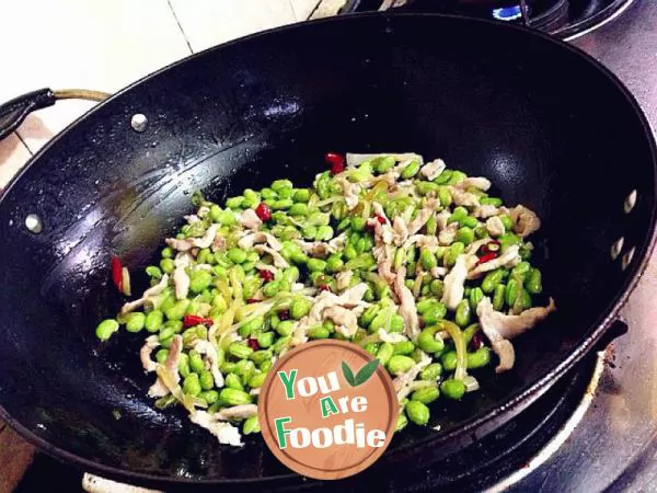 Fried shredded pork with green bean and mustard