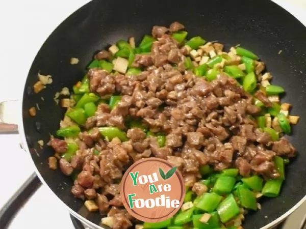 Fried sweet beans with cumin diced beef ★ mouth steak 3