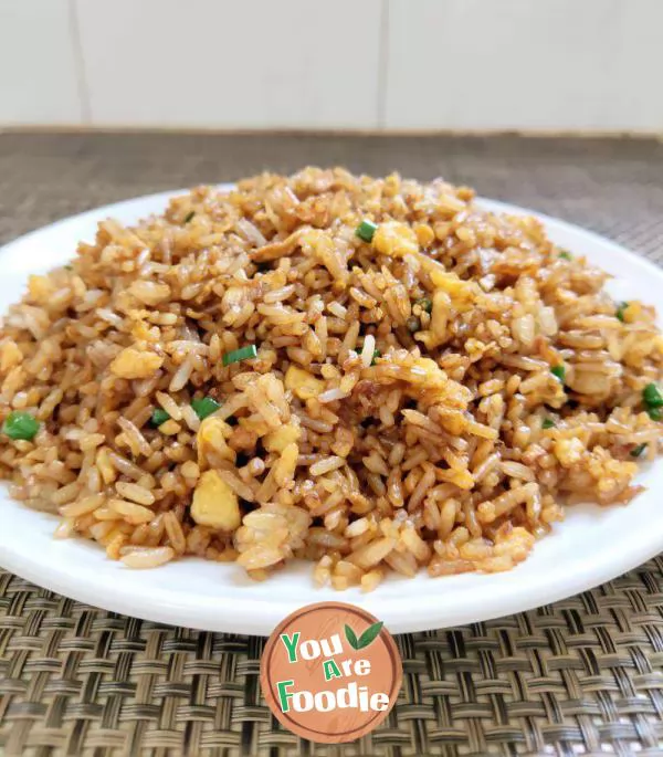 Fried rice with egg in soy sauce
