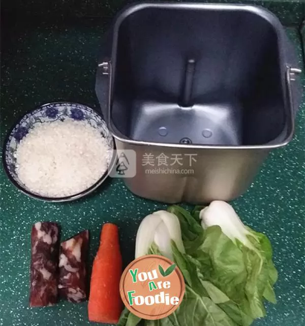 Steamed rice with sausage and rice (bread machine version)