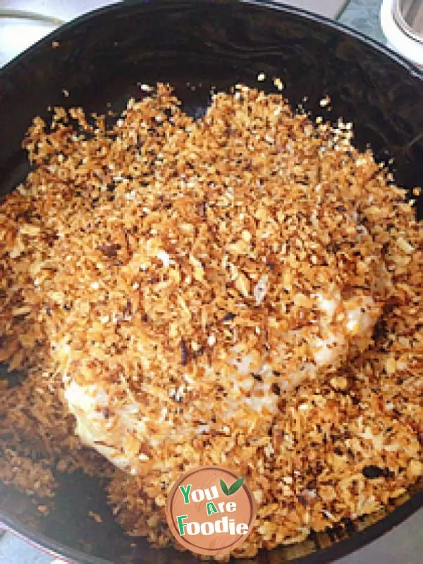 Roasted chicken chops with orange and sesame seeds