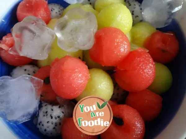 Iced melon balls