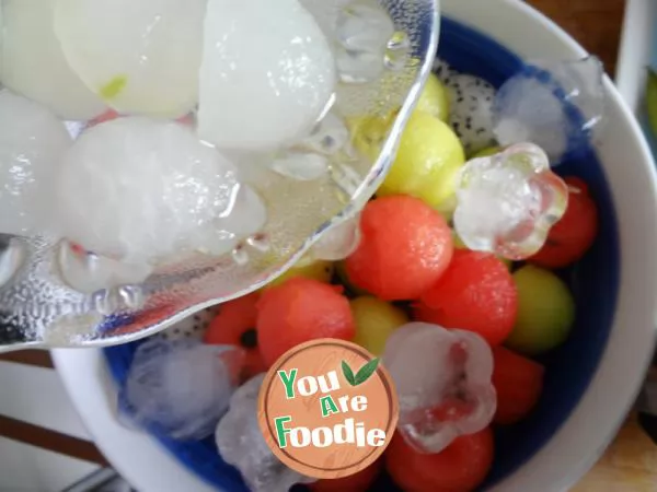 Iced melon balls