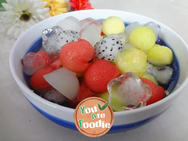 Iced melon balls