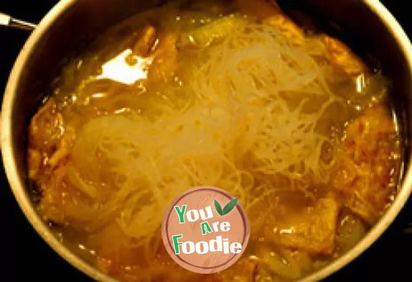 Chinese cabbage, egg dumplings and vermicelli soup