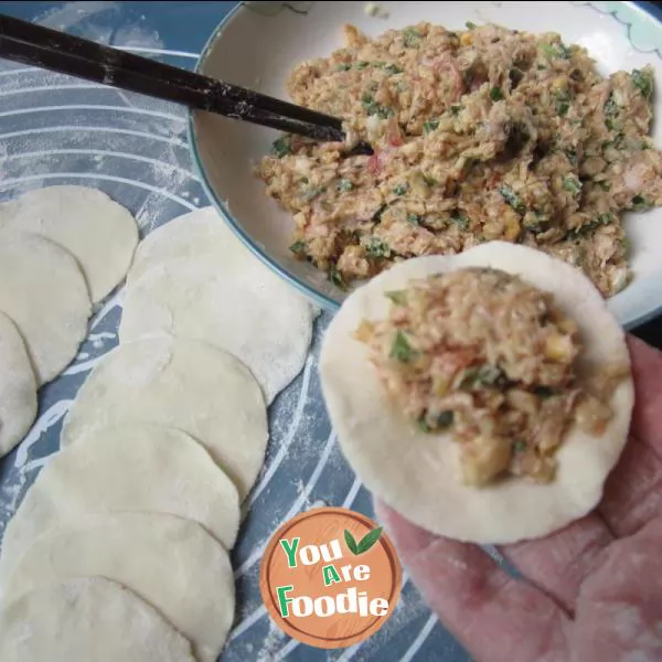 Sweet potato and pork dumplings