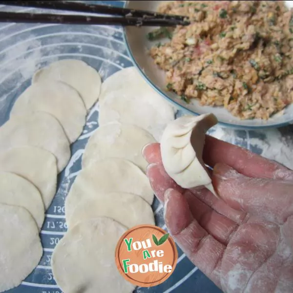 Sweet potato and pork dumplings