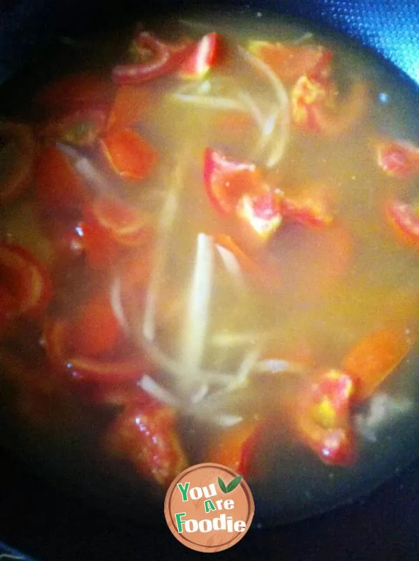 White radish tomato pimple soup