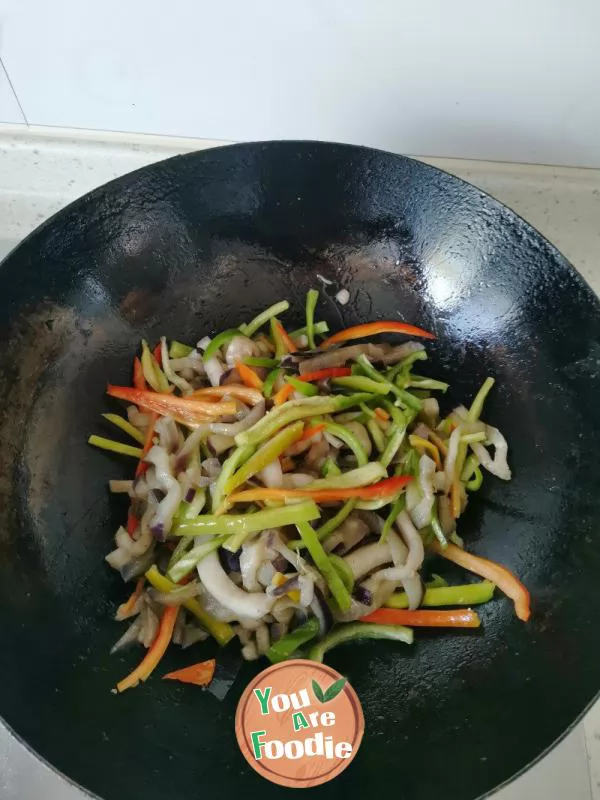 Stir fried Shredded Eggplant with Peppers