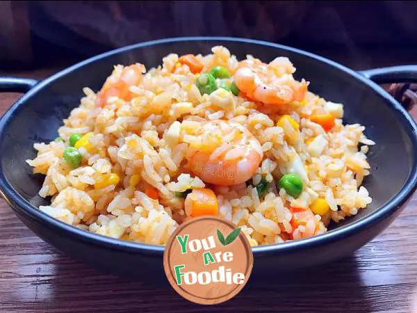 [Shanghai] fried rice with shrimp oil, shrimp meat and salted egg