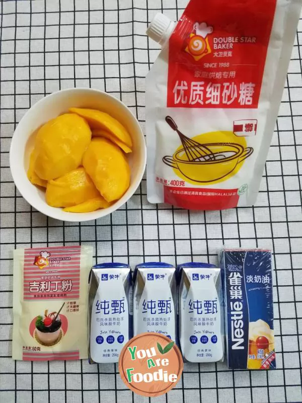 Mango yogurt jelly