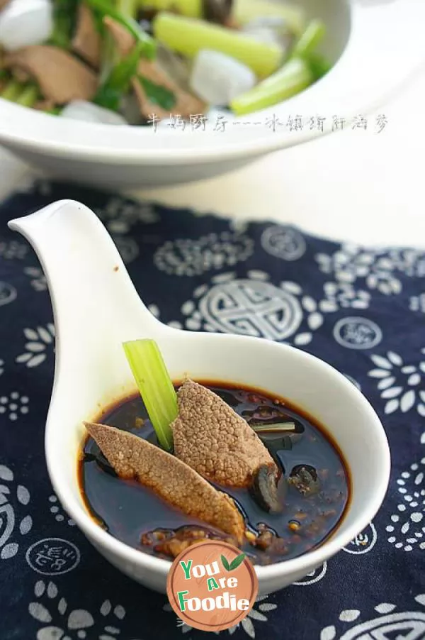 Iced pork liver and sea cucumber