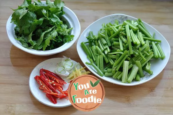 Shredded pork and celery