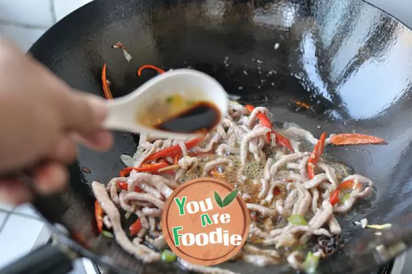 Shredded pork and celery