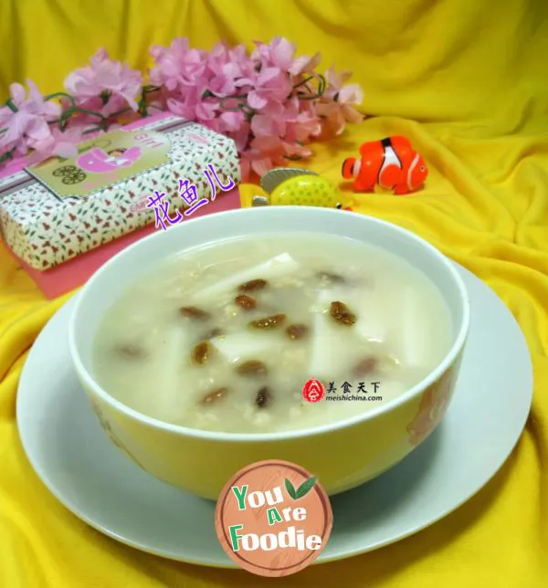 Raisin-oat-rice-cake-soup