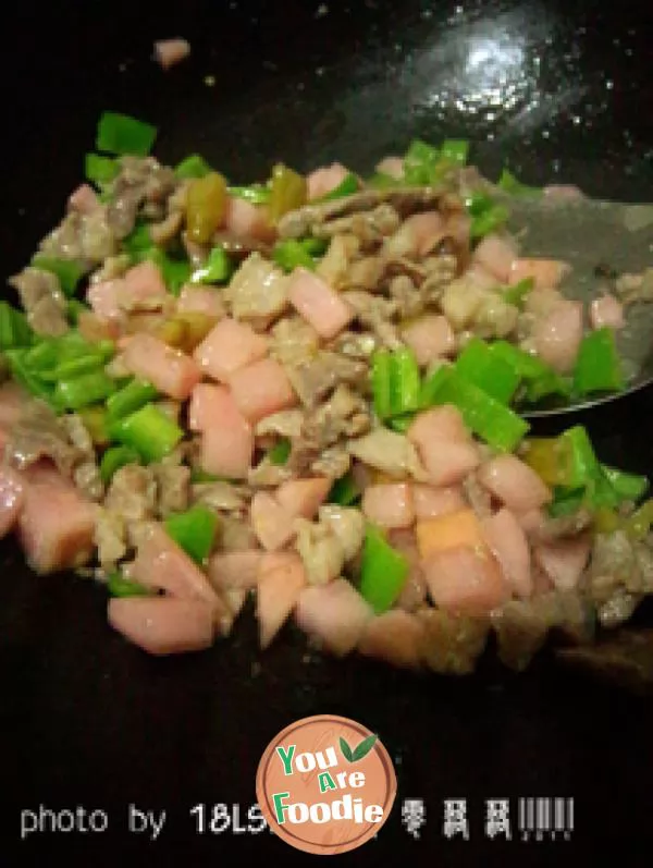 Rice killer: sliced pork with pickled radish