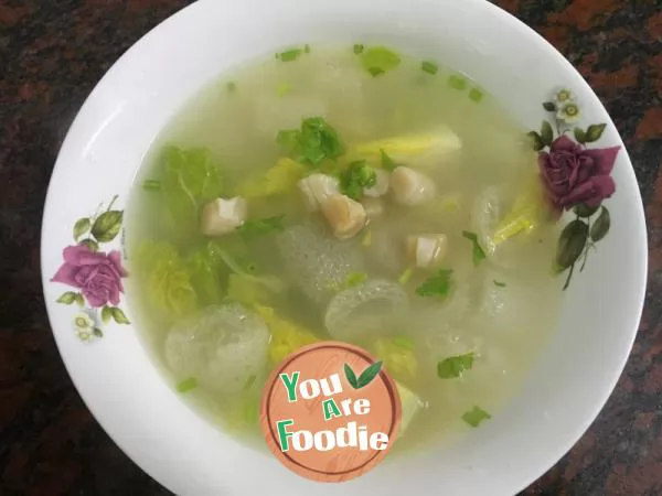 Boiled-baby-cabbage-with-scallops-and-bamboo-fungus