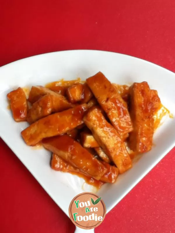 Sweet and sour tofu strips