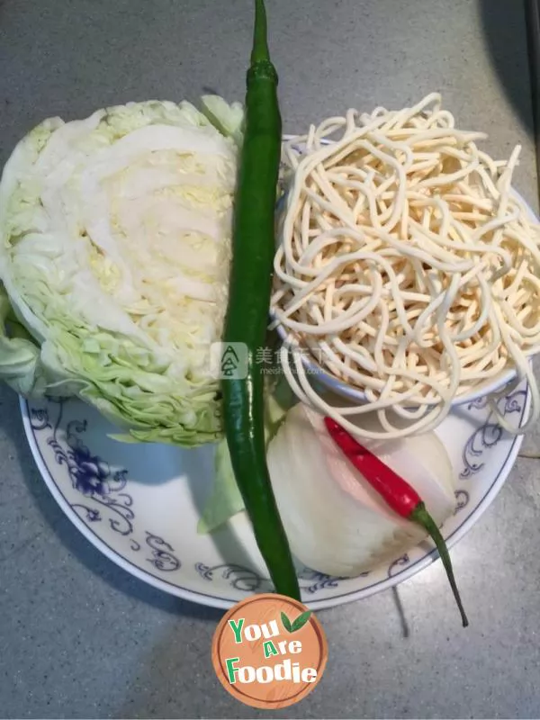 Home cooked fried noodles