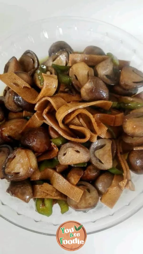 Mushroom-and-bean-skin-in-oyster-sauce