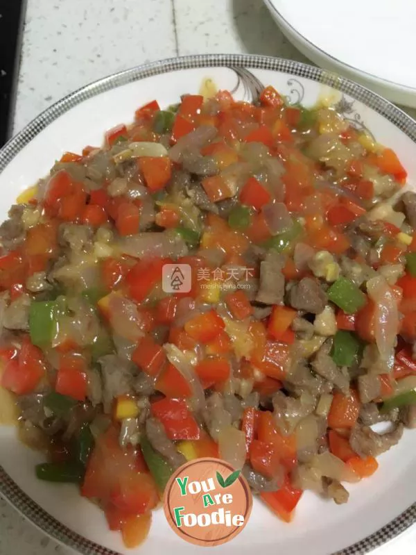 Fried diced chicken with carrot