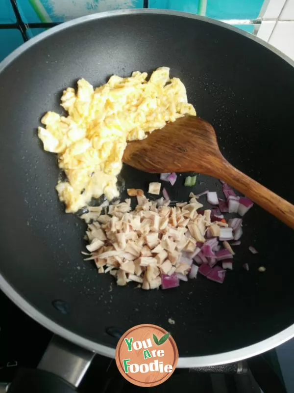 Multicolored fried rice