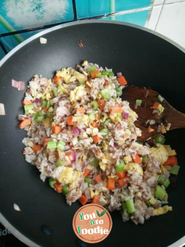 Multicolored fried rice