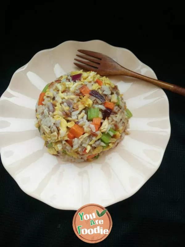 Multicolored fried rice