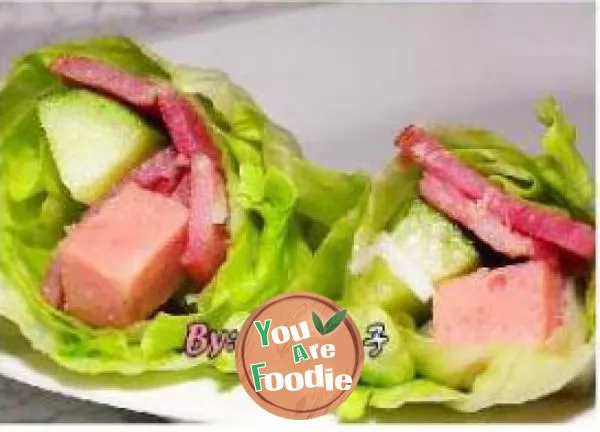 Bacon ham lettuce rolls