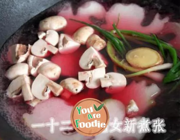 Cuttlefish, prawns and tofu soup