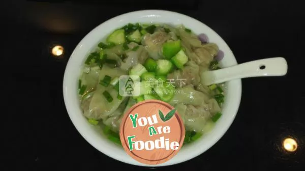 Cantonese style wonton with shrimp