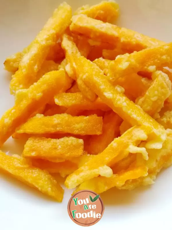 Egg yolk pumpkin strips