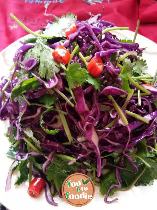 Stir fried purple cabbage