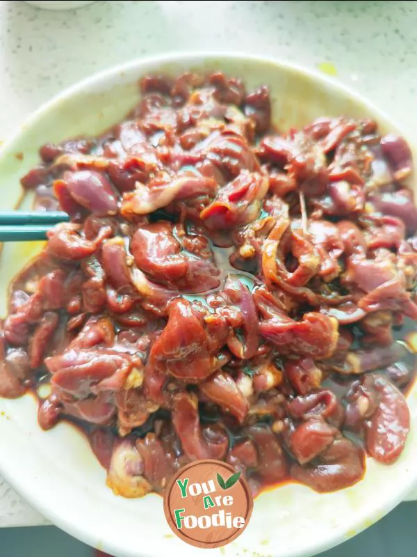 Stir fried duck heart