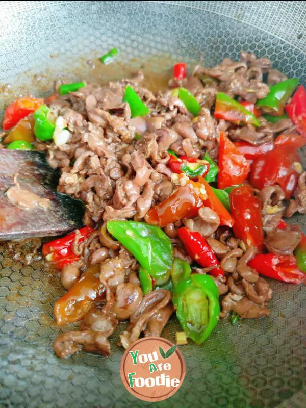 Stir fried duck heart