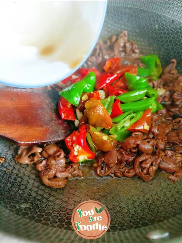 Stir fried duck heart