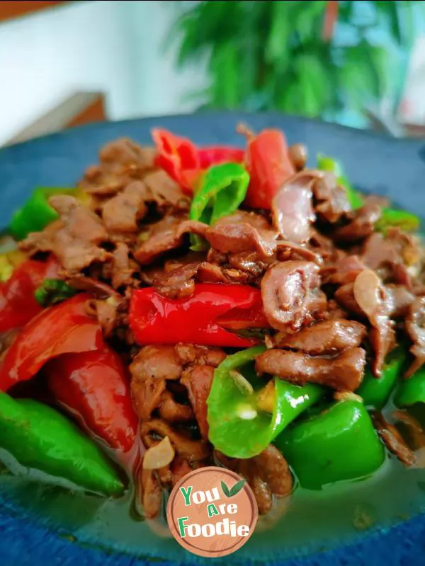 Stir fried duck heart