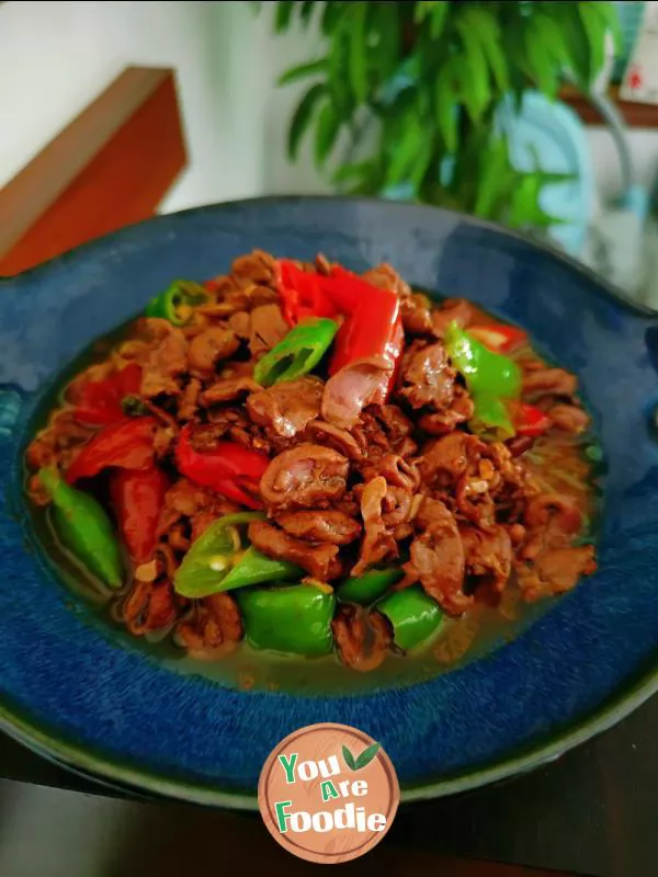 Stir fried duck heart