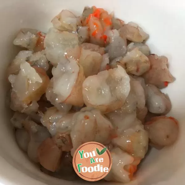 Steamed rice with shrimp and sea sausage