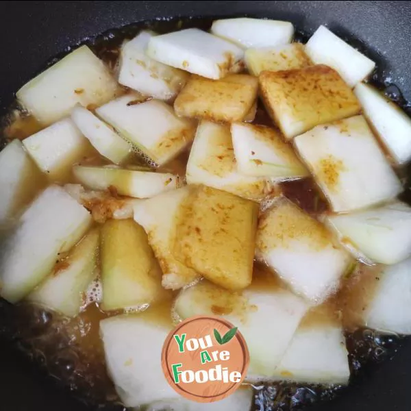 Braised white gourd with sliced meat and shrimp skin