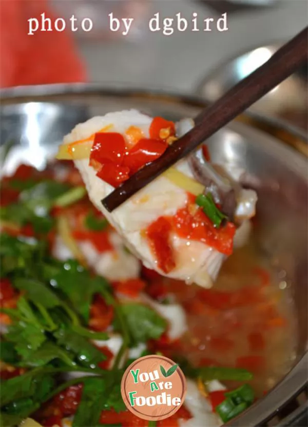 Steamed fish Brisket with chopped pepper