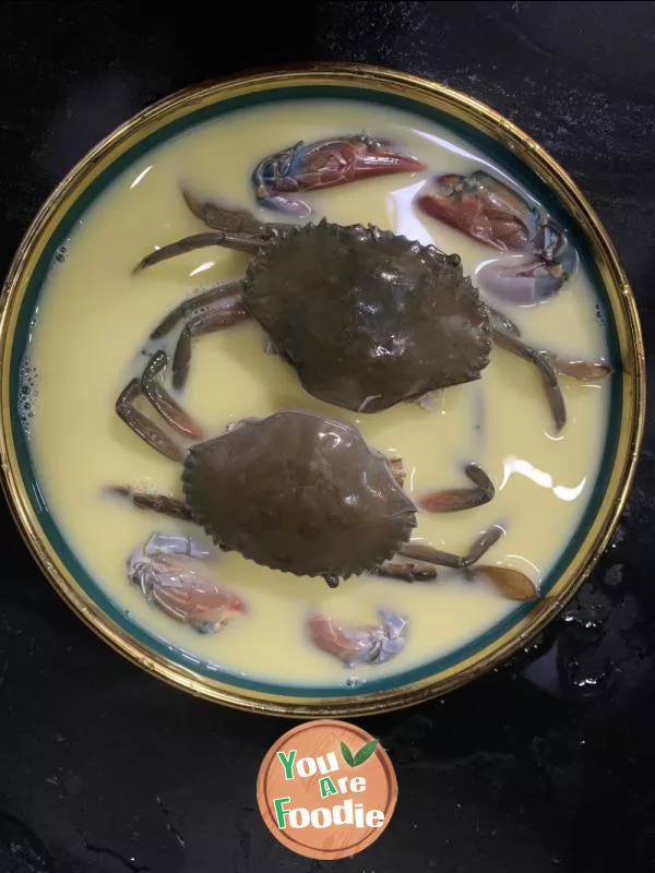 Steamed egg with crab paste with high appearance and delicious delicacy