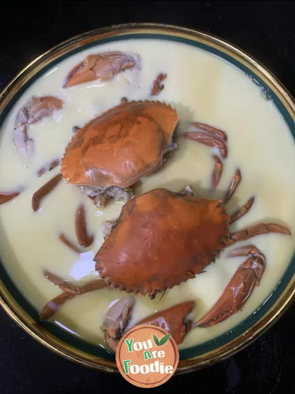 Steamed egg with crab paste with high appearance and delicious delicacy