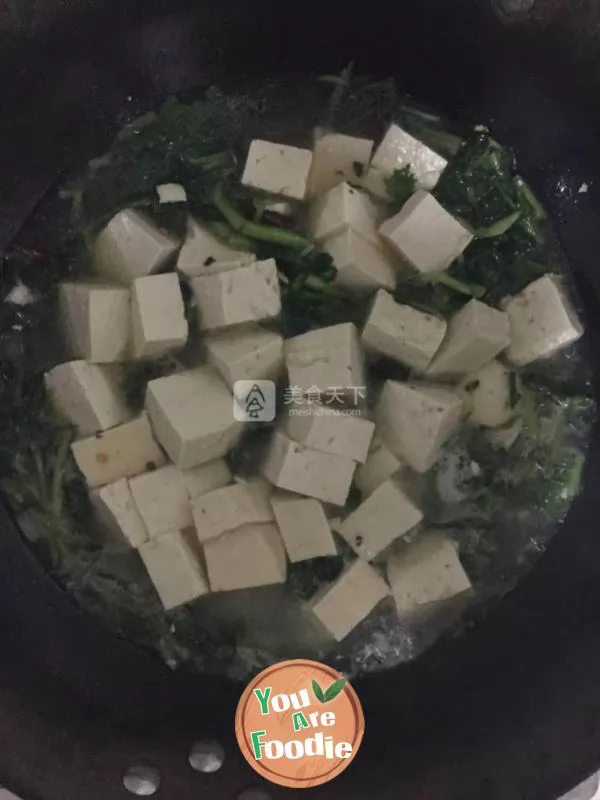 Stewed tofu with cabbage